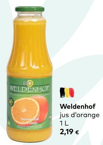 Promotions Weldenhof jus d`orange - Weldenhof - Valide de 24/03/2021 à 20/04/2021 chez Bioplanet