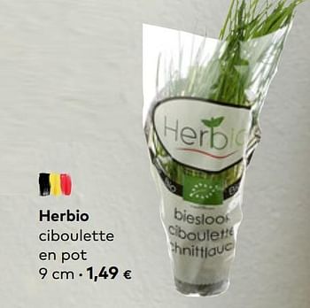 Promotions Herbio ciboulette en pot - Herbio - Valide de 24/03/2021 à 20/04/2021 chez Bioplanet