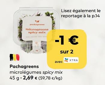 Promotions Pachagreens microlégumes spicy mix - Pachagreens - Valide de 24/03/2021 à 20/04/2021 chez Bioplanet