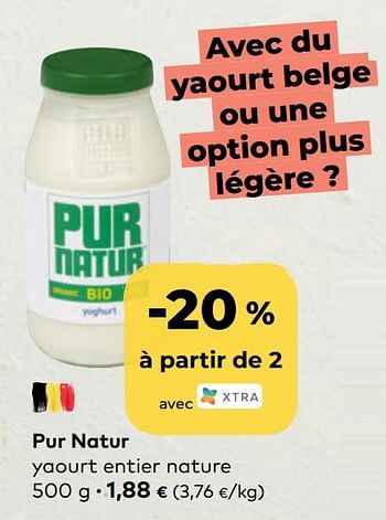 Promotions Pur natur yaourt entier nature - Pur Natur - Valide de 24/03/2021 à 20/04/2021 chez Bioplanet