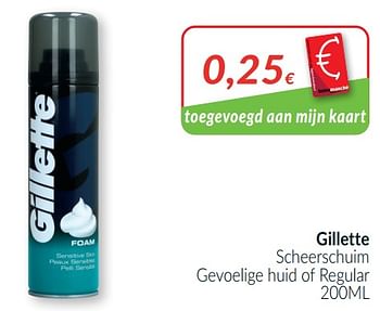 Promoties Gillette scheerschuim gevoelige huid of regular - Gillette - Geldig van 01/04/2021 tot 30/04/2021 bij Intermarche
