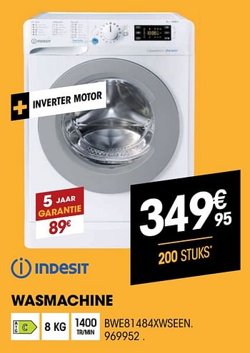 Promoties Indesit wasmachine bwe81484xwseen. - Indesit - Geldig van 31/03/2021 tot 11/04/2021 bij Electro Depot