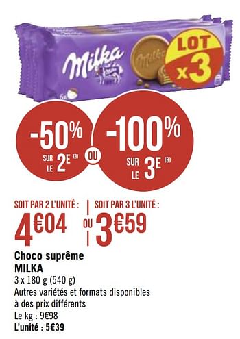 Promotions Choco suprême milka - Milka - Valide de 29/03/2021 à 11/04/2021 chez Géant Casino