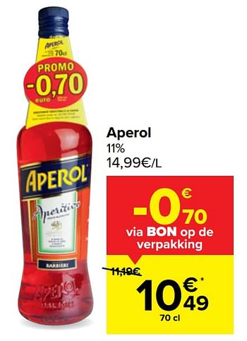 Promoties Aperol - Aperol - Geldig van 30/03/2021 tot 12/04/2021 bij Carrefour