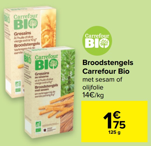 Promoties Broodstengels carrefour bio - Huismerk - Carrefour  - Geldig van 30/03/2021 tot 12/04/2021 bij Carrefour