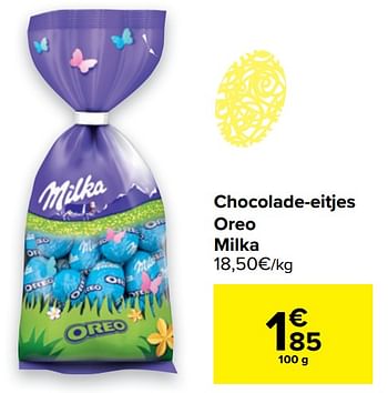Promoties Chocolade-eitjes oreo milka - Milka - Geldig van 30/03/2021 tot 12/04/2021 bij Carrefour