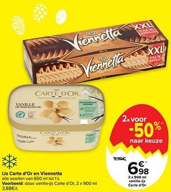 Promoties Ijs carte d`or en viennetta - Ola - Geldig van 30/03/2021 tot 12/04/2021 bij Carrefour