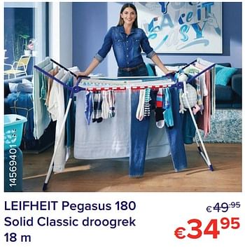 Promoties Leifheit pegasus 180 solid classic droogrek - Leifheit - Geldig van 01/04/2021 tot 30/04/2021 bij Euro Shop
