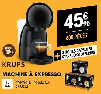 Promotions Krups machine à expresso yy4496fd piccolo xs - Krups - Valide de 31/03/2021 à 11/04/2021 chez Electro Depot