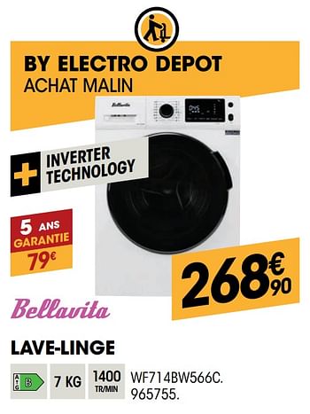 Promotions Bellavita lave-linge wf714bw566c - Bellavita - Valide de 31/03/2021 à 11/04/2021 chez Electro Depot
