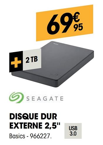 Promotions Seagate disque dur externe 2,5`` - Seagate - Valide de 31/03/2021 à 11/04/2021 chez Electro Depot