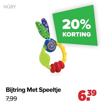 Promoties Bijtring met speeltje - Nuby - Geldig van 22/03/2021 tot 17/04/2021 bij Baby-Dump