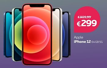 Promotions Apple iphone 12 64gb 5g - Apple - Valide de 25/03/2021 à 04/04/2021 chez Proximus