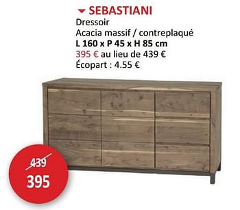 Promotions Sebastiani dressoir acacia massif - contreplaqué - Produit maison - Weba - Valide de 24/03/2021 à 22/04/2021 chez Weba