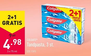 Promoties Tandpasta - Colgate - Geldig van 09/04/2021 tot 16/04/2021 bij Aldi
