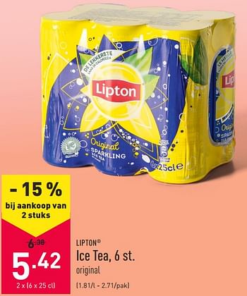 Promoties Ice tea - Lipton - Geldig van 10/04/2021 tot 16/04/2021 bij Aldi