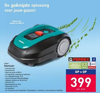 Promoties Ferrex robotmaaier - Ferrex - Geldig van 10/04/2021 tot 16/04/2021 bij Aldi