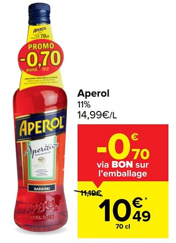 Promotions Aperol - Aperol - Valide de 30/03/2021 à 12/04/2021 chez Carrefour