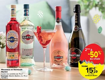 Promotions Mousseux et vermouth martini - Martini - Valide de 30/03/2021 à 12/04/2021 chez Carrefour