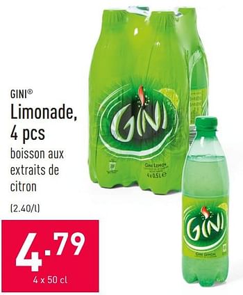 Promotions Limonade - Gini - Valide de 09/04/2021 à 16/04/2021 chez Aldi