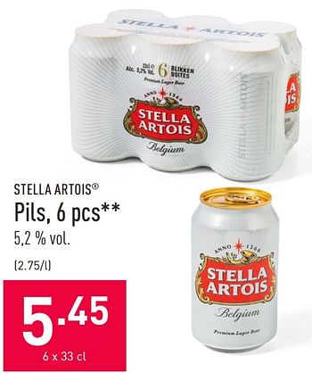 Promotions Pils - Stella Artois - Valide de 09/04/2021 à 16/04/2021 chez Aldi