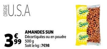 Promotions Amandes sun - Sun - Valide de 31/03/2021 à 30/04/2021 chez Auchan Ronq