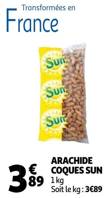 Promotions Arachide coques sun - Sun - Valide de 31/03/2021 à 30/04/2021 chez Auchan Ronq