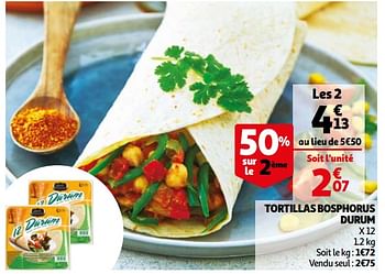Promoties Tortillas bosphorus durum - Bosphorus - Geldig van 31/03/2021 tot 30/04/2021 bij Auchan