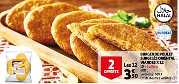 Promotions Burger de poulet surgelés oriental viandes - Oriental Viandes - Valide de 31/03/2021 à 30/04/2021 chez Auchan Ronq
