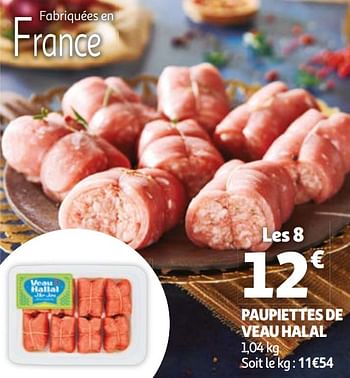 Promotions Paupiettes de veau halal - Produit Maison - Auchan Ronq - Valide de 31/03/2021 à 30/04/2021 chez Auchan Ronq