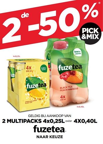 Promoties 2 multipacks fuzetea 2de -50% - FuzeTea - Geldig van 02/04/2021 tot 08/04/2021 bij BelBev