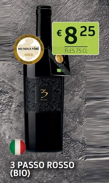 Promoties 3 passo rosso (bio) - Rode wijnen - Geldig van 02/04/2021 tot 08/04/2021 bij BelBev