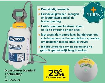 Promoties Druksproeier standard + onkruidkap - Hozelock - Geldig van 30/03/2021 tot 30/06/2021 bij Carrefour