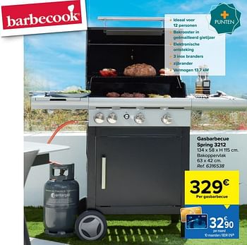 Promoties Gasbarbecue spring 3212 - Barbecook - Geldig van 30/03/2021 tot 30/06/2021 bij Carrefour