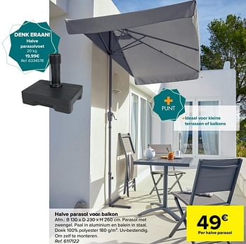 Chaise longue Nest Informeer Huismerk - Carrefour Halve parasol voor balkon - Promotie bij Carrefour