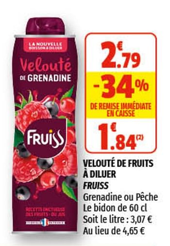 Promotions Velouté de fruits à diluer fruiss - Fruiss - Valide de 31/03/2021 à 11/04/2021 chez Coccinelle