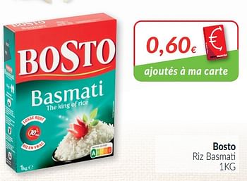 Promoties Bosto riz basmati - Bosto - Geldig van 01/04/2021 tot 30/04/2021 bij Intermarche