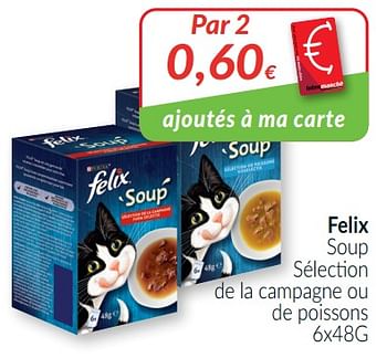 Promotions Felix soup sélection de la campagne ou de poissons - Purina - Valide de 01/04/2021 à 30/04/2021 chez Intermarche