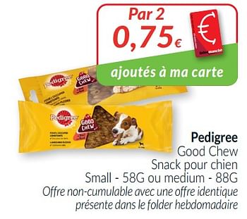 Promotions Pedigree good chew snack pour chien - Pedigree - Valide de 01/04/2021 à 30/04/2021 chez Intermarche