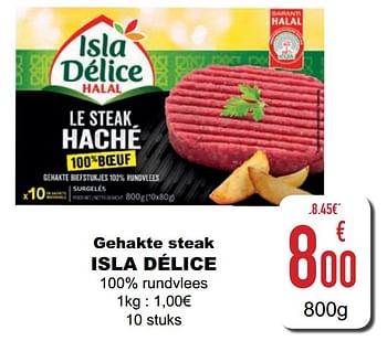 Promoties Gehakte steak isla délice - Isla Delice - Geldig van 02/04/2021 tot 12/05/2021 bij Cora