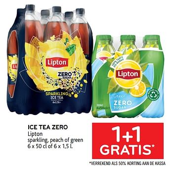 Promoties Ice tea zero lipton 1+1 gratis - Lipton - Geldig van 07/04/2021 tot 20/04/2021 bij Alvo