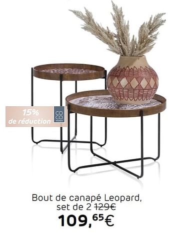 Promotions Bout de canapé leopard - Produit Maison - Henders & Hazel - Valide de 25/03/2021 à 28/04/2021 chez Henders & Hazel