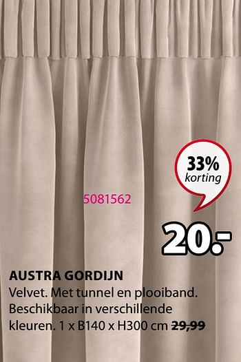 Promoties Austra gordijn - Huismerk - Jysk - Geldig van 29/03/2021 tot 11/04/2021 bij Jysk