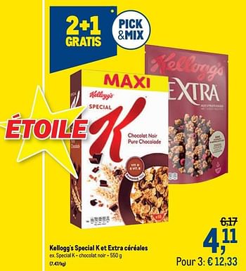 Promoties Special k - chocolat noir - Kellogg's - Geldig van 07/04/2021 tot 20/04/2021 bij Makro