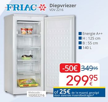 Promotions Friac diepvriezer vdv 2216 - Friac - Valide de 01/04/2021 à 30/04/2021 chez Eldi