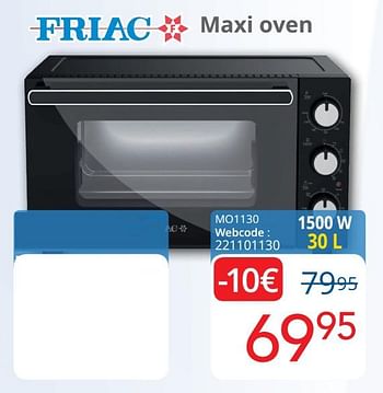 Promoties Friac maxi oven mo1130 - Friac - Geldig van 01/04/2021 tot 30/04/2021 bij Eldi