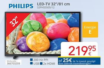 Promoties Philips led-tv 32``-81 cm 32phs5505-12 - Philips - Geldig van 01/04/2021 tot 30/04/2021 bij Eldi