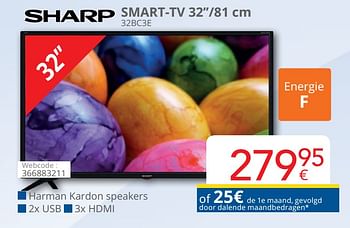 Promoties Sharp smart-tv 32``-81 cm 32bc3e - Sharp - Geldig van 01/04/2021 tot 30/04/2021 bij Eldi