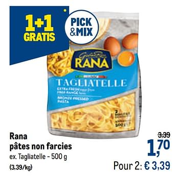 Promotions Rana pâtes non farcies tagliatelle - Giovanni rana - Valide de 07/04/2021 à 20/04/2021 chez Makro