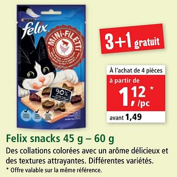 Promotions Felix snacks - Purina - Valide de 07/04/2021 à 14/04/2021 chez Maxi Zoo